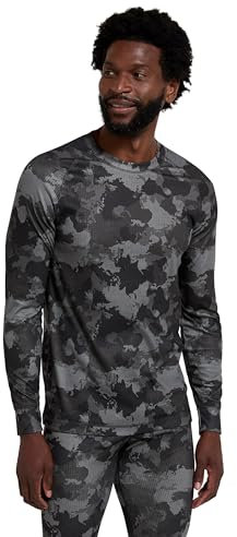 Mountain Warehouse Talus Mens Thermal Baselayer Top - Quick Drying Jumper, Easy Care, Long Sleeves, Sweater, Breathable, Lightweight & High Wicking Camouflage 2XL