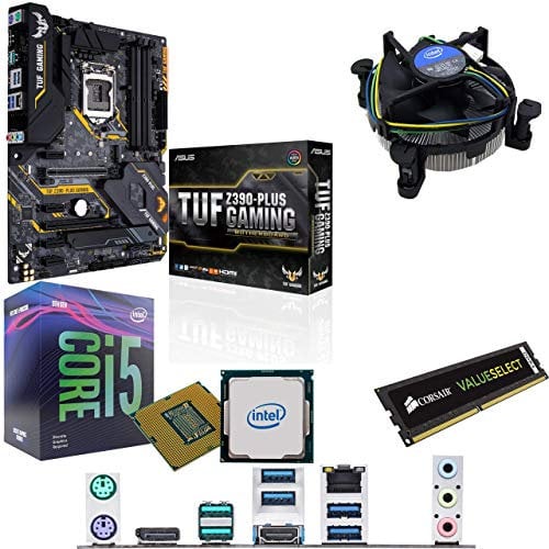 Components4All Intel Coffee Lake Core i5 9400F 2.9GHz (4.1GHz Turbo) CPU, ASUS TUF Z390 Plus Gaming Motherboard & 4GB 2400MHz Corsair DDR4 RAM Pre-Built Bundle