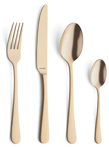 Austin, Acciaio Inox, oro, Ménagère 16 couverts pour 4 personnes