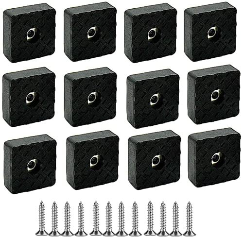 THETAG Furniture Pads, Floor Protector with Rubber Feet for Furniture, Chair Leg Protectors, Wood Floor Protectors, 12pcs (Black)