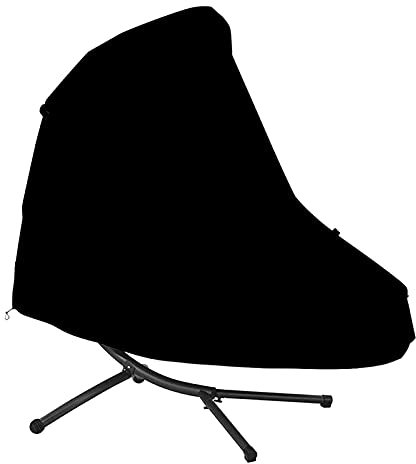 FISOHK Hängesessel Abdeckung, Abdeckung, Hängeliege wasserdichte Schutzhülle, Reißfest Oxford 210D Gewebe Abdeckplane Abdeckhaube für Schwingsessel Gartenliege 198 x 185 x 117cm, Schwarz