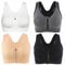 CLOUSPO Sports Bra Post Surgery Bra Zip Front Wireless with Removable Pads Yoga Bra for Workout Fitness(XXL,Black+White+Grey+Beige)