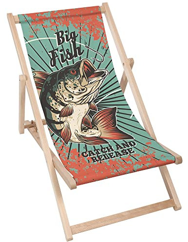DreamRoots Liegestuhl Klappbar Holz aus Buchenholz, bis 130 kg belastbar, 3-Fach verstellbare Rückenlehne, waschbarer Polyesterbezug