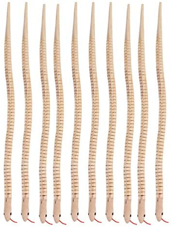 10 Stücke Holzschlangen Spielzeug - Flexible Gelenke, Realistisches Design, Perfekt Für Halloween, Streiche Und Kinderpartys