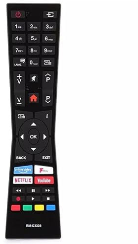 Replacement Remote Control for JVC Smart 4K UHD TV RM-C3338 RMC3338 Universal JVC TV Remote Control with Netflix, Prime Video, YouTube Buttons