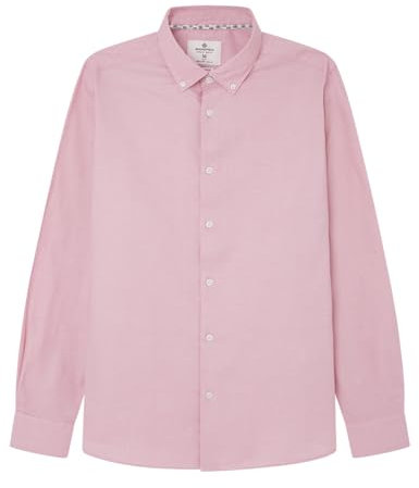 SPRINGFILED Textured Coloured Shirt Camicia, Rosa, XL Uomo