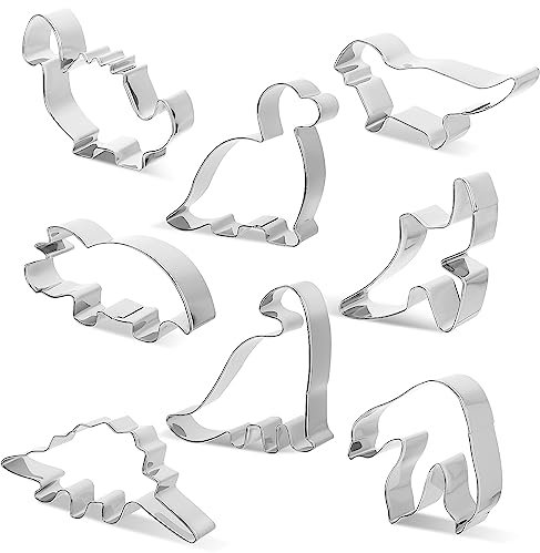 Artibetter 8-Teiliges Ausstechformen-Set Edelstahl Dinosaurier-Ausstecher Keksformen Keksformen Zum Backen Von Themenpartys