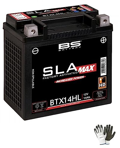 KOMPATIBEL MIT Harley Davidson XL 1200 X Sportster Forty Eight 1200 2010 al 2014 BTX14HL BS SLA MAX Batterie (VERSIEGELT, EINBAUFERTIG) 12V/14A MOTORRADBATTERIEN SPEZIFISCH 149X87X144 MM