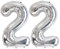 Vthoviwa 40 Zoll/18 Farbens Luftballon Zahlen 22 Silbrig, Luftballon 22. Geburtstag Foil Ballon, 0123456789,10-19,20-25,30,40,50,60,70,80,90, Folienballon 22 Party Dekoration Helium Unterstützen