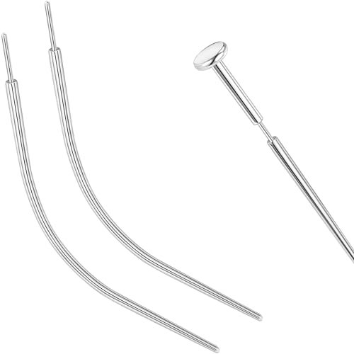 PunkTracker 20g/18g/16g/14g Curved ASTM F136 Titanium Piercing Kit Taper Insertion Pin for Threadless Tragus Helix Lip Nose Helix Piercing Jewelry Cartilage Earrings Labret Studs Nose Stud Stretcher