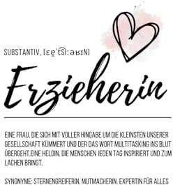 Notizbuch Erzieherin: Geschenkidee / Geschenk für Erzieher / Definition / Planer / Tagebuch / Dankeschön / Abschiedsgeschenk
