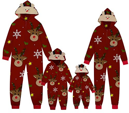 Surttan Pigiami Interi Pigiama Coppia Fidanzati Coordinati Pigiama Intero Bambino Merry Christmas Onesie Pigiama Invernale Pigiama Natale Natalizia Pigiama Pile Donna Invernale Caldo per family