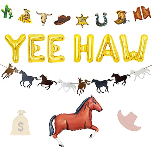 LaVenty Yewhaw Cowboy Geburtstag Dekoration Cowboy Luftballons Wilder Westen Deko Wild Western Deko Party Supplies Cowboy Luftballon Wilder Westen Deko Cowboy Luftballon Cowboy Party Deko