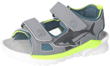 RICOSTA Jungen Sandalen Dive, Kinder Sommerschuhe, Weite: Mittel, waschbar, Outdoorsandalen, Klettverschluss, Graphit/Storm (450), 28 EU