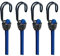 BASI | 4er Set Gummispannseil mit Haken | 120 cm Ø 8 mm | Spanngummis Gepäckspanner mit Doppelhaken | Ladungssicherung Transportsicherung - Spanngurt Set | 4 Stück