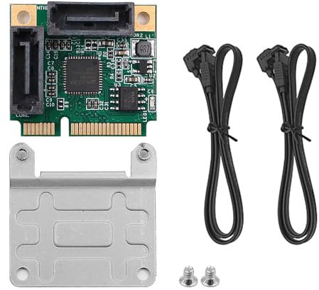 DollaTek Mini PCI-E PCI Express to SATA 3.0 Dual Ports Converter Hard Drive Extension Card for Motherboard