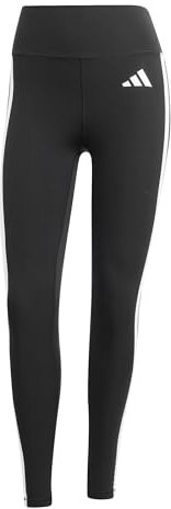 adidas Damen Optime Essentials 3 Stripes 7/8 Leggings, Black/White, XL