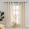 L.Z.E Gardinen Beige Vorhänge für Wohnzimmer, 2er Set White Semi-Sheer Curtains for Living Room, Halbtransparent Beige Ösen Stores, Durchscheinend Leinenoptik Ösenvorhänge 245 cm (LZE2206BG260)