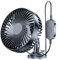 Demiawaking Ventilatore per auto, 12 V, 24 V, silenzioso, rotazione a 360 gradi, USB, 3 marce, con ventosa, per auto, SUV, camion (03)