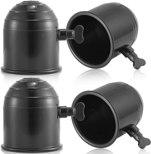 AGRISHOP 4X Anhänger Anhängerkupplung Abdeckung Kunststoff Schwarz Φ50mm Anhängerkupplung Schutzkappe mit Schloss