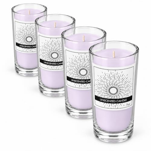 4X Unscented Candle in Tumbler Glass Jar 198g