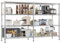 Himimi 4-stufige Lagerregale Schwerlastregal Garagenregal Höhenverstellbares Drahtregal Metallregal für Lagerung Regal für Lagerung Vorratsregale Küchenregal, 180B*45T*152Hcm Silber