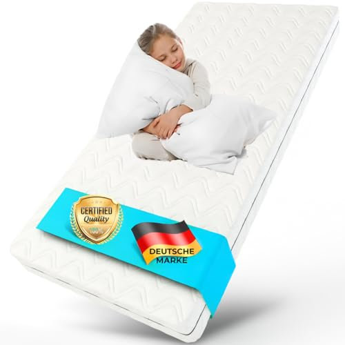 ALAVYA HOME® Babymatratze 70x140 mit waschbarem Baumwolle Bezug I ÖkoTex Zertifiziert Nachhaltig auf Schadstoffe geprüft Kaltschaum Matratze 70x140 für Babybett mit 12cm hoch I Made in EU