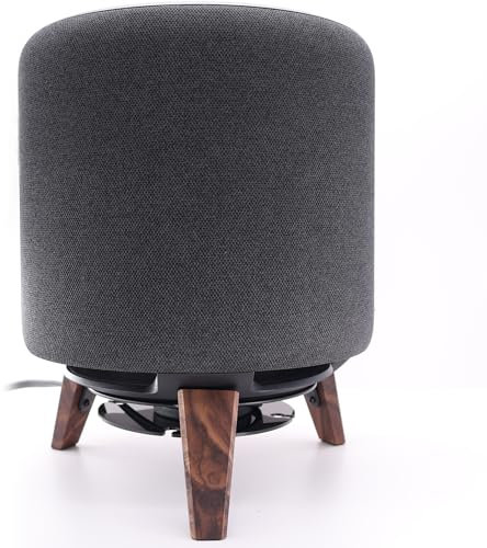 Wooden Mount Desk Speaker Stand for Echo Sub Subwoofer and Homepod 2nd/1st Gen Smart Speaker, Stable Desktop Mount for Better Sound and Home Decoration (Black Walnut)