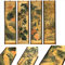 CIFIBIFUN Wandkunstdrucke, Poster, Gemälde, Pflanze, Blume, Vintage-Stil, 4 Paneele, alte Papierrolle, Heimwanddekoration (Super Old Aging Paper, B Plants Birds)