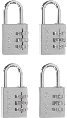 Master Lock 630EC4 Padlock, Silver, 4 Pack