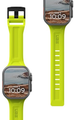 URBAN ARMOR GEAR UAG [Limited Edition] Compatible with Apple Watch Band 49/46/45/44mm Scout Silicone Sport Adjustable Replacement Strap iWatch Ultra 3/Ultra 2/Ultra/4-11/SE/SE2/SE3, Active Neon