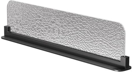 GOCHUSX Kunst-Schreibtischtrennwand Aus Eisen, Halbwand-Trennwände Mit Niedrigem Zaun, Dekorative Trennwände Aus Gestreiftem Glas Für Büros, Restaurants(B-Black)