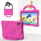 Étui pour enfants compatible avec Samsung Galaxy Tab A7 10,4 2020 2022 (SM-T500/T505/T507/T509) – Étui de protection léger et résistant aux chocs avec poignée, support et bandoulière (rose rouge)