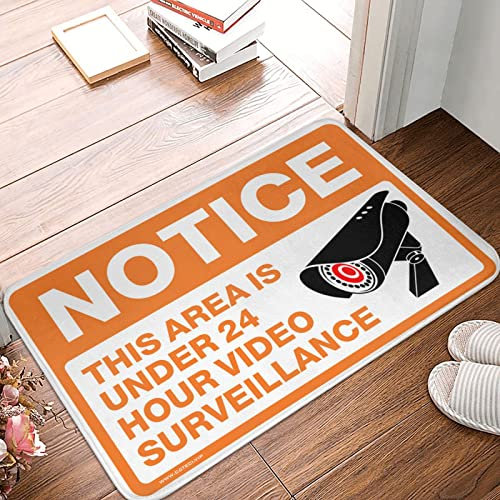 Cave Man Bar Notice - This Area is Under 27 Hour Video Surveillance Mat Cool Stuff for Boys Gaming Room Accessories (65 x 90 cm)