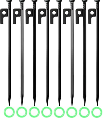 35CM Erdanker Bodenanker, 8 Stück heringe erdnägel Stabil Heringe Erdnägel Stabil Metall Heringe Zeltheringe Sturmsicher Erdnägel Zeltnagel im Freien für Camping Outdoor Wandern