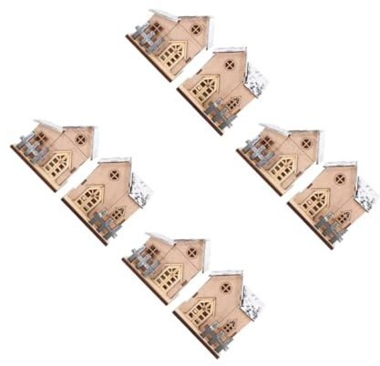 Cabilock 4 Sätze Weihnachtsbeleuchtung Aus Holz Geführte Weihnachtsbeleuchtung Leiter Obst Christmas Decorations Table Weihnachtsdeko Schreibtisch Leuchtende Blockhütten Hölzern 2 Stück * 4