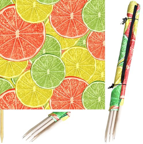 Pullmer Brise-vue de plage 12 m, brise-vue pour plage, jardin et camping, protection contre le vent de plage, clôture de plage (citrons)