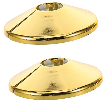 Uonlytech 2 Stück Eckventil für Wasserleitungen abfluss abdeckung heizkörper abdeckung Abdeckungen für Heizungsrohre heizungsrohr abdeckung Wasserhahn Platte Rohrabdeckungsflansch PVC Golden