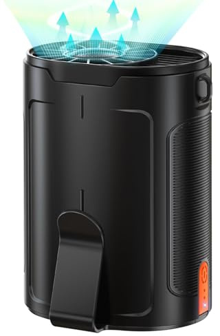 Refluxe Halsventilator mit 6600RPM, 4 Geschwindigkeiten, 25 Stunden Akkulaufzeit, Tragbarer USB-C Ventilator für Camping, Outdoor, Arbeitsplatz (Schwarz)