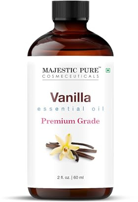 MAJESTIC PURE Vanilla Essential Oil | 100% Pure and Natural Oil | Premium Grade Essential Oils for Hair Care, Home Diffusers, Skin, Aromatherapy, Massage and Humidifiers | 2 Fl Oz