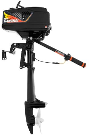 3,6PS 2 Takt 55cc Außenbordmotor Bootsmotor Benzinmotor, Außenbordmotoren Schlauchbootmotor Wasser Kühlsystem Outboard, für Schlauchboote Fischerboote Segelboote und kleine Yachten