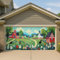 Pastorale Bauernhaus-Garagentor-Abdeckung, Landschaft, Naturszene, großes Garagen-Banner, Dekoration, Frühling und Sommer, Outdoor-Hof-Dekoration, 390 x 180 cm
