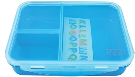 Polar Gear Lunch Box with A-Z Sticker Sheet, Polypropylene, 1 Liter, Sky Blue/Azure