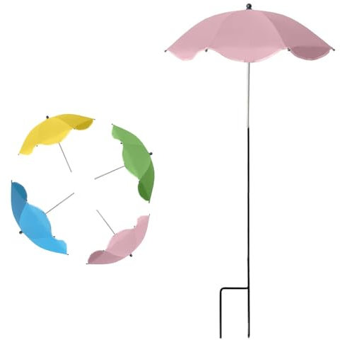 IMUNKT Kleine Pflanzenschirm, 60cm Outdoor-Pflanzenschutz Gartenschirm, Höhenverstellbar, Pflanzenbedeckung Für Gartenbeete, Hof, Terrasse, Blumenbeet(Pink)