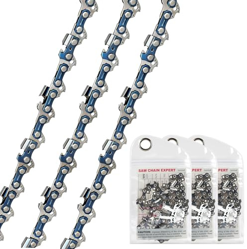 AOOWU 3 Stück Sägekette für 16 40 cm Schwert 3/8 LP 0,05(1,3 mm) 57 TG, Rückschlagsarme Kette Kompatibel mit Titan TTL758CHN, Oregon 91px057x, Black & Decker GK1940T, Echo CS300 und