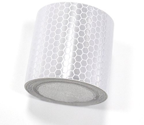 Muchkey Reflektierendes Klebeband, hohe Intensität, weiß, 4 cm x 5 m