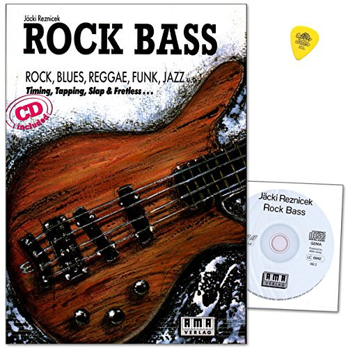Rock Bass - Schule von Jäcki Reznicek - Grundlagen, Equipment, Übungen, Tonarten, Rhythmik - Lehrmaterial mit CD und Original Dunlop Plek