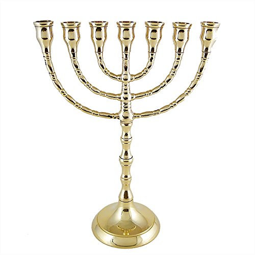 NKlaus Menorah Messing Handarbeit Kerzenständer 25cm Kerzenhalter 2791