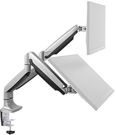 RICOO Monitor Halterung 2 Monitore Bildschirmhalterung Dual Monitor-Arm Monitorhalterung Ständer Arme für 15-27 Zoll Computer-Monitore PC Gaming Bildschirm TS9811 Stand Tischhalterung Monitor-Halter