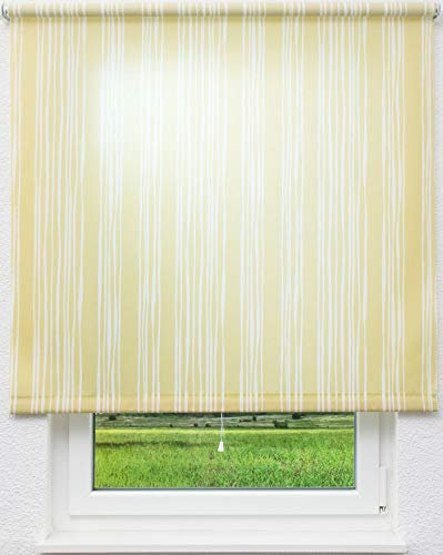 Sunlines Dekor Vertikalstreifen grün, Tageslicht, 202x180cm Springrollo, PES, 202 x 180